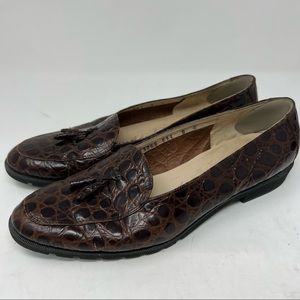 Salvatore Ferragamo Embossed Leather Loafers